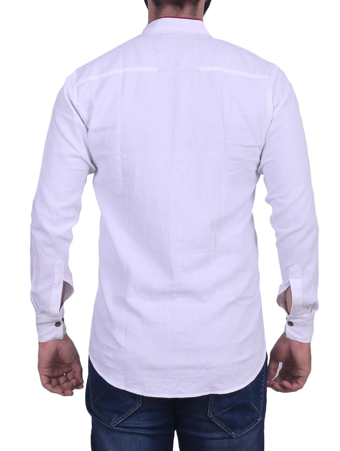 white cotton blend casual shirt - 14529096 - Zoom Image - 3