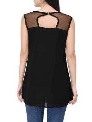 solid black georgette tunic - 14529183 - Standard Image - 3