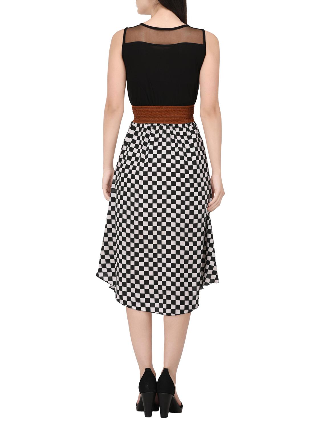 black printed belted dress - 14529299 - Zoom Image - 3