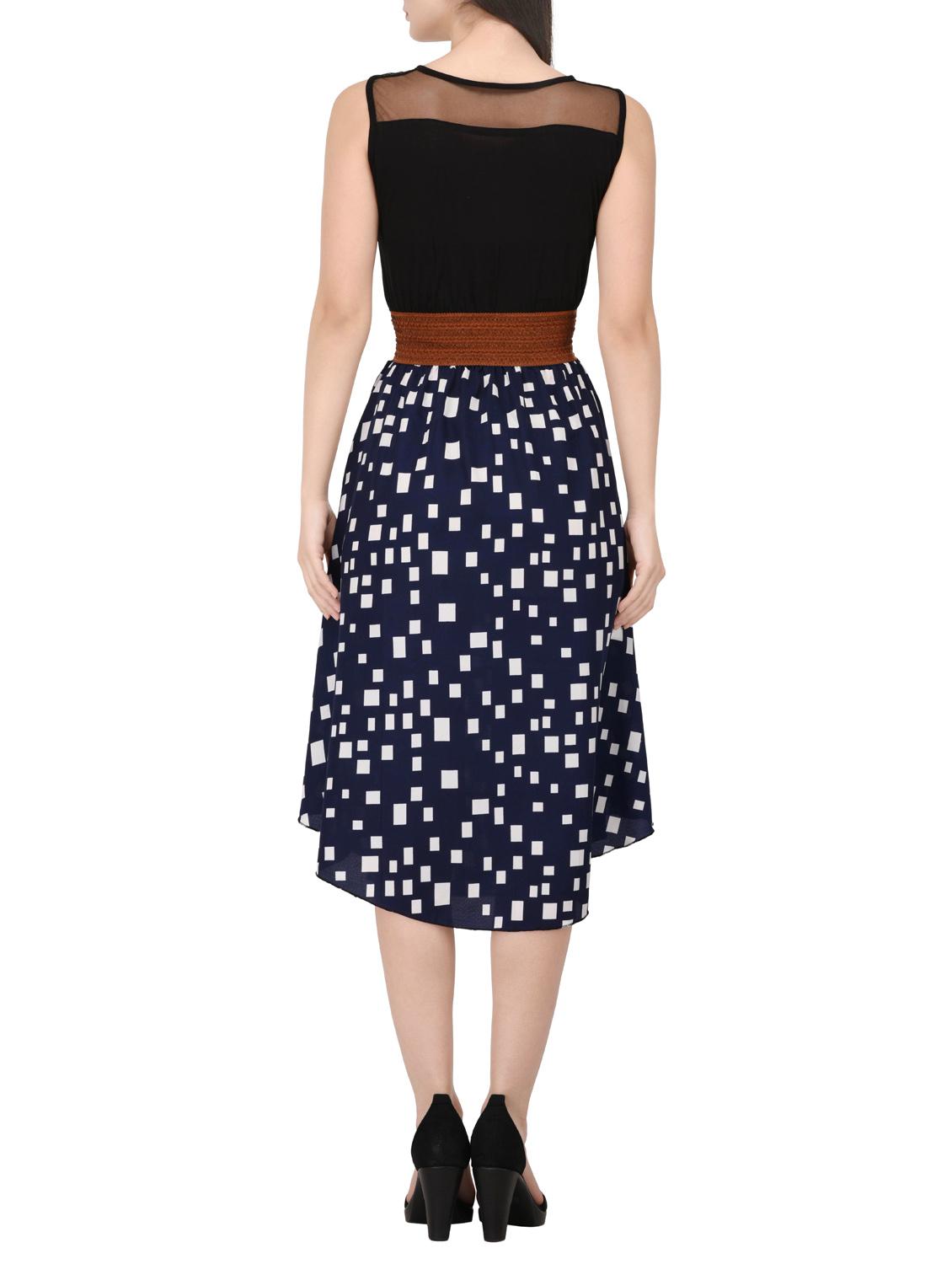navy blue belted dress - 14529300 - Zoom Image - 3