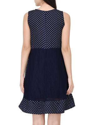 blue poly crepe shift dress - 14529322 - Standard Image - 3
