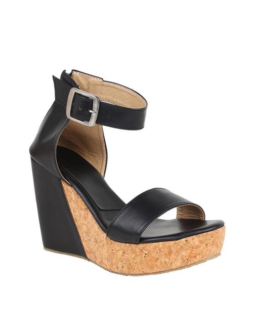 Glitzy Galz Women Black Platform Sandal - 14529344 - Standard Image - 1