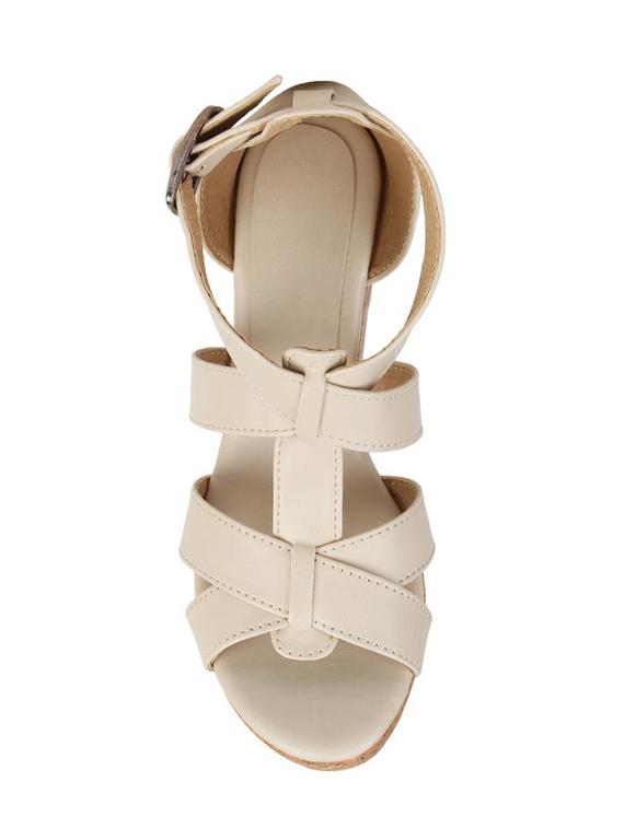 Glitzy Galz Women Cream Platform Sandal - 14529348 - Zoom Image - 3