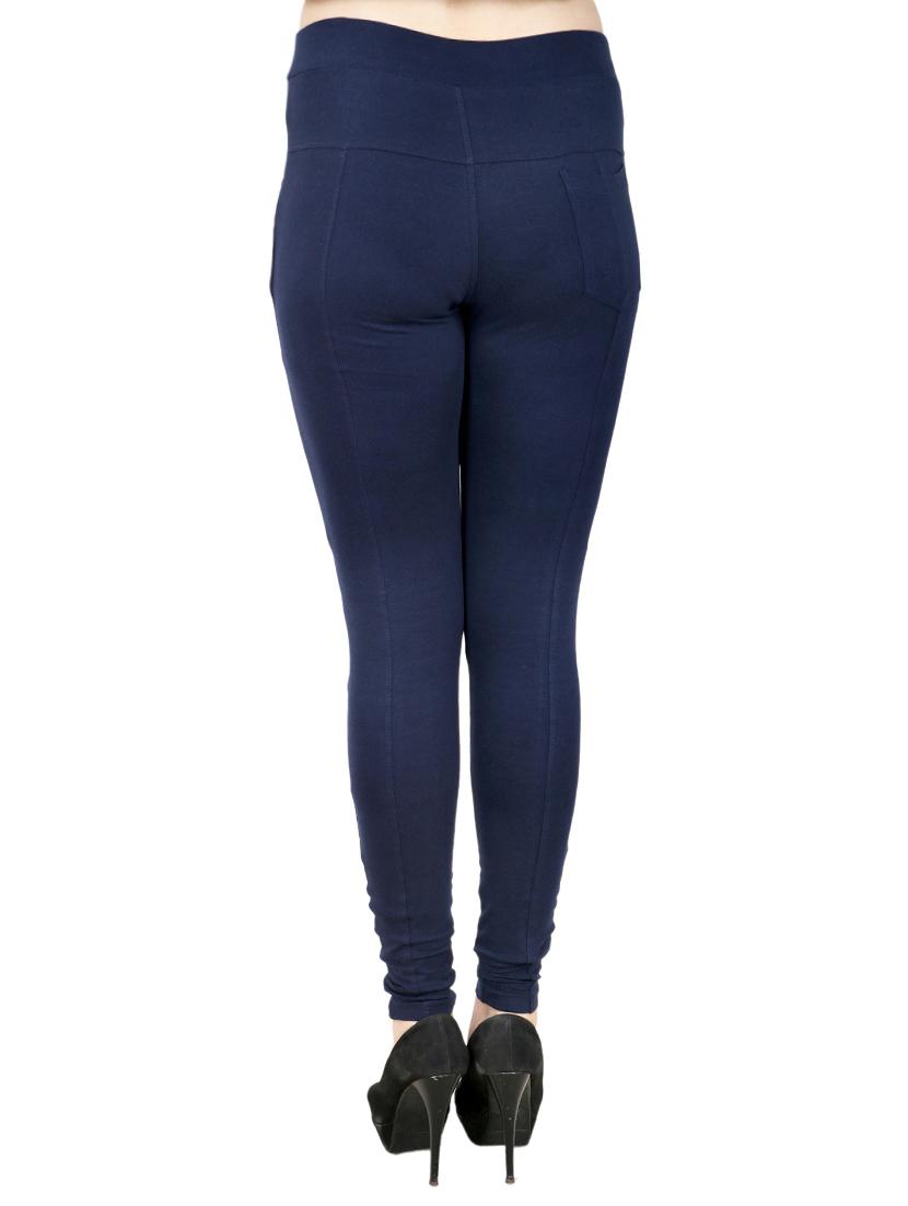 navy blue cotton lycra jeggings - 14529692 - Zoom Image - 3