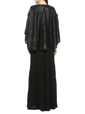 black poly georgette dress - 14530205 - Standard Image - 3
