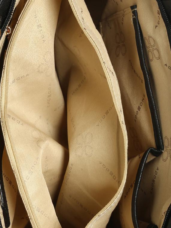black leatherette regular handbag - 14530327 - Zoom Image - 3