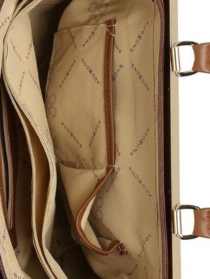 brown leatherette regular handbag - 14530332 - Standard Image - 3