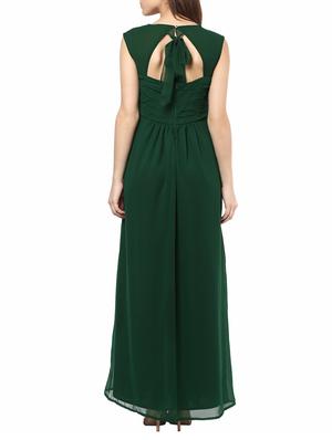 tie knot back pleated maxi dress - 14531469 - Standard Image - 3