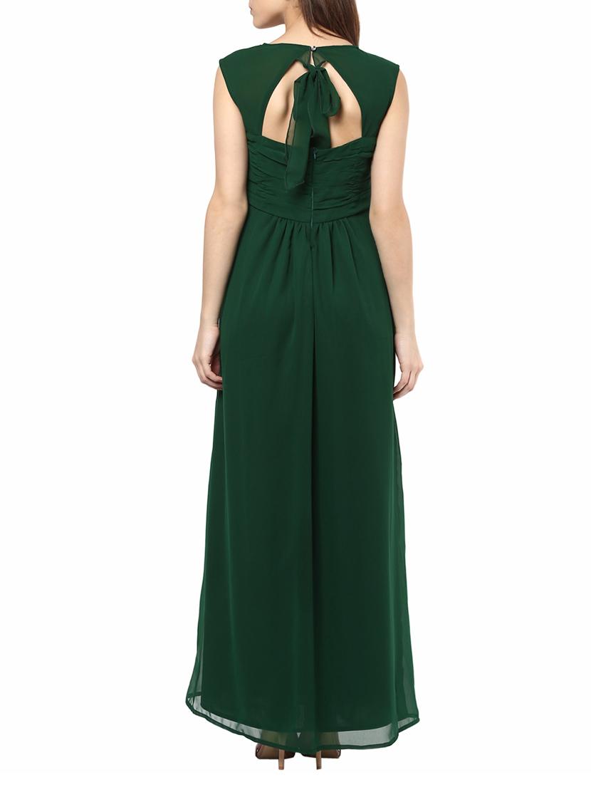 tie knot back pleated maxi dress - 14531469 - Zoom Image - 3