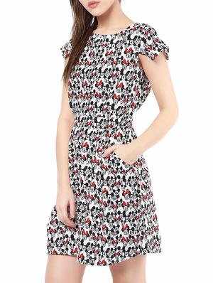white printed dress - 14531473 - Standard Image - 3