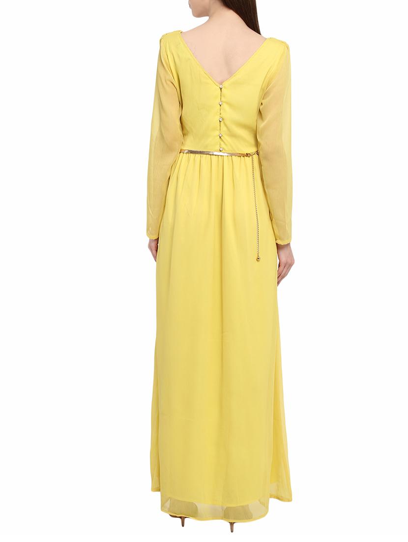 yellow belted maxi dress - 14531479 - Zoom Image - 3