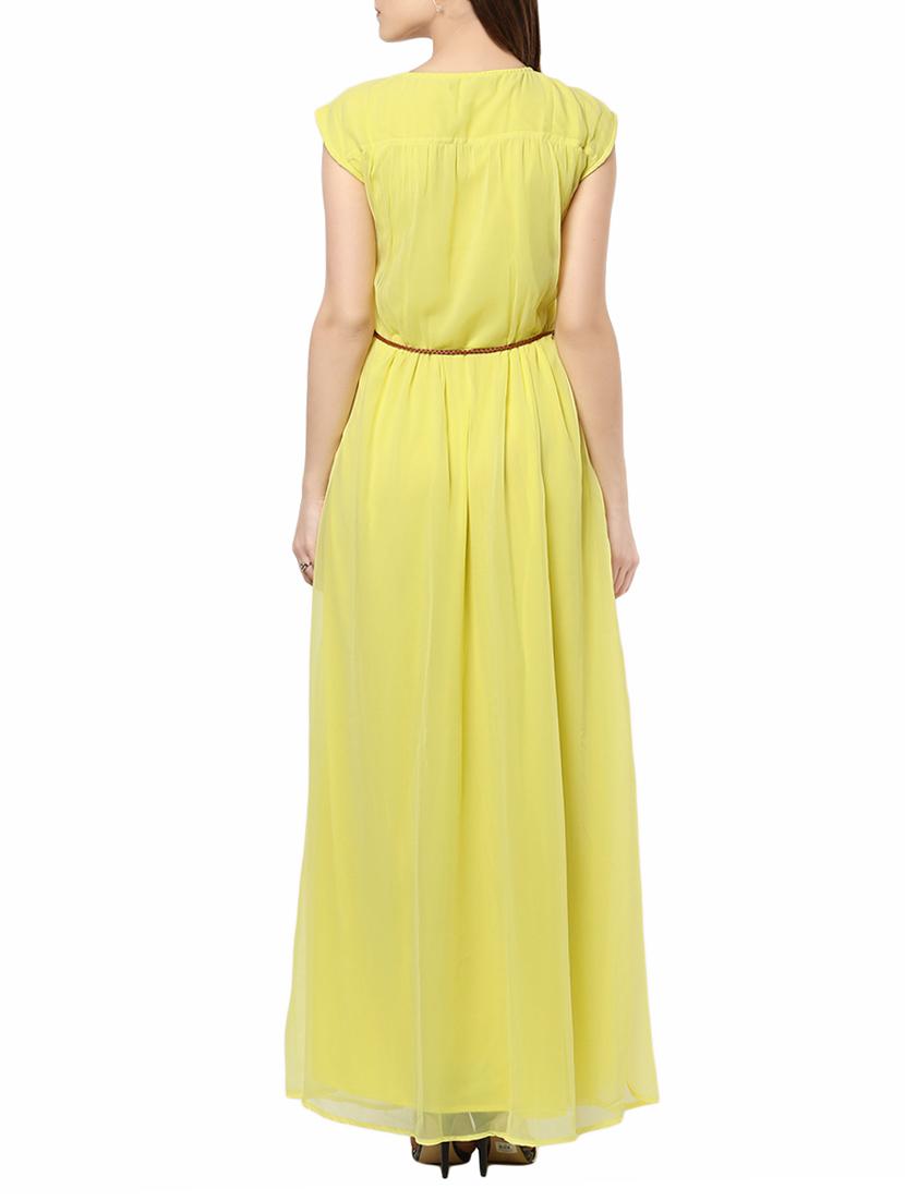 v neck belted maxi dress - 14531481 - Zoom Image - 3
