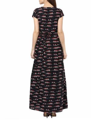 black printed maxi dress - 14531494 - Standard Image - 3