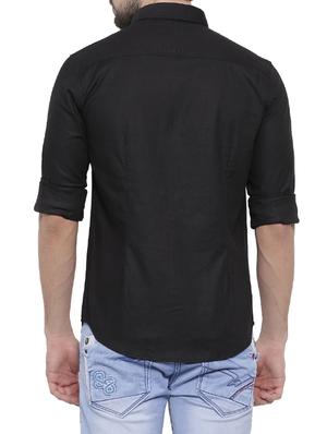 black cotton casual shirt - 14531669 - Standard Image - 3
