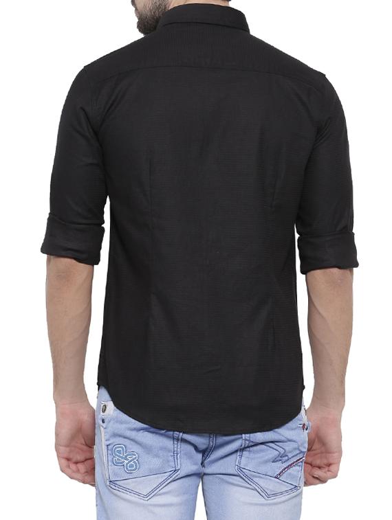 black cotton casual shirt - 14531669 - Zoom Image - 3