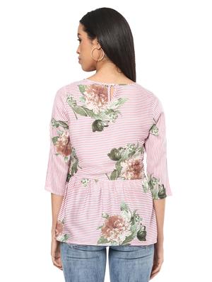 Floral boat neck flared top - 14531895 - Standard Image - 3