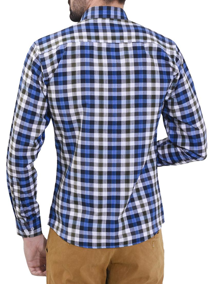 blue cotton casual shirt - 14532799 - Zoom Image - 3