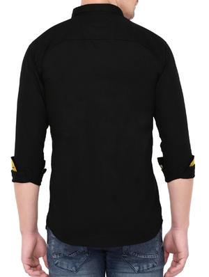 black cotton casual shirt - 14533919 - Standard Image - 3