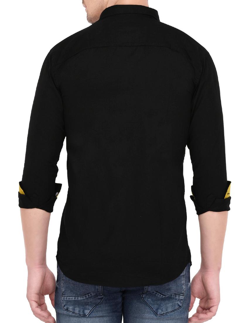 black cotton casual shirt - 14533923 - Zoom Image - 3