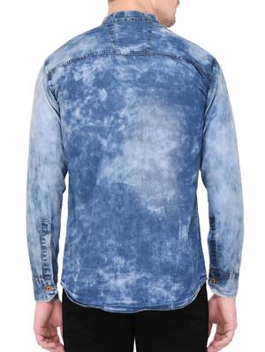 blue denim casual shirt - 14533928 - Standard Image - 3