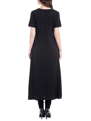 green crepe straight kurta - 14535022 - Standard Image - 3