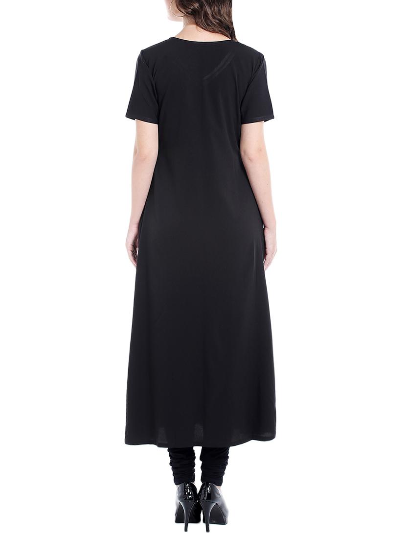 green crepe straight kurta - 14535022 - Zoom Image - 3