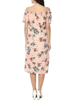 pink floral off shoulder dress - 14536271 - Standard Image - 3