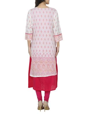 white cotton layered kurta - 14536296 - Standard Image - 3