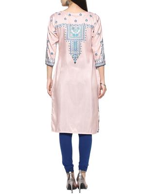 pink poly silk straight kurta - 14536846 - Standard Image - 3