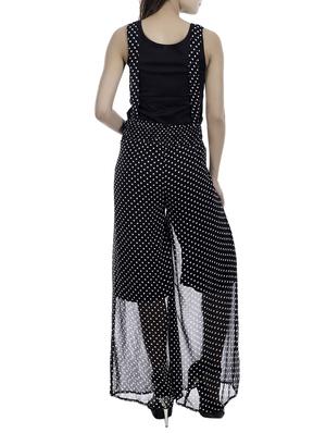 Amadore black georgette dungree jumpsuit - 14537670 - Standard Image - 3