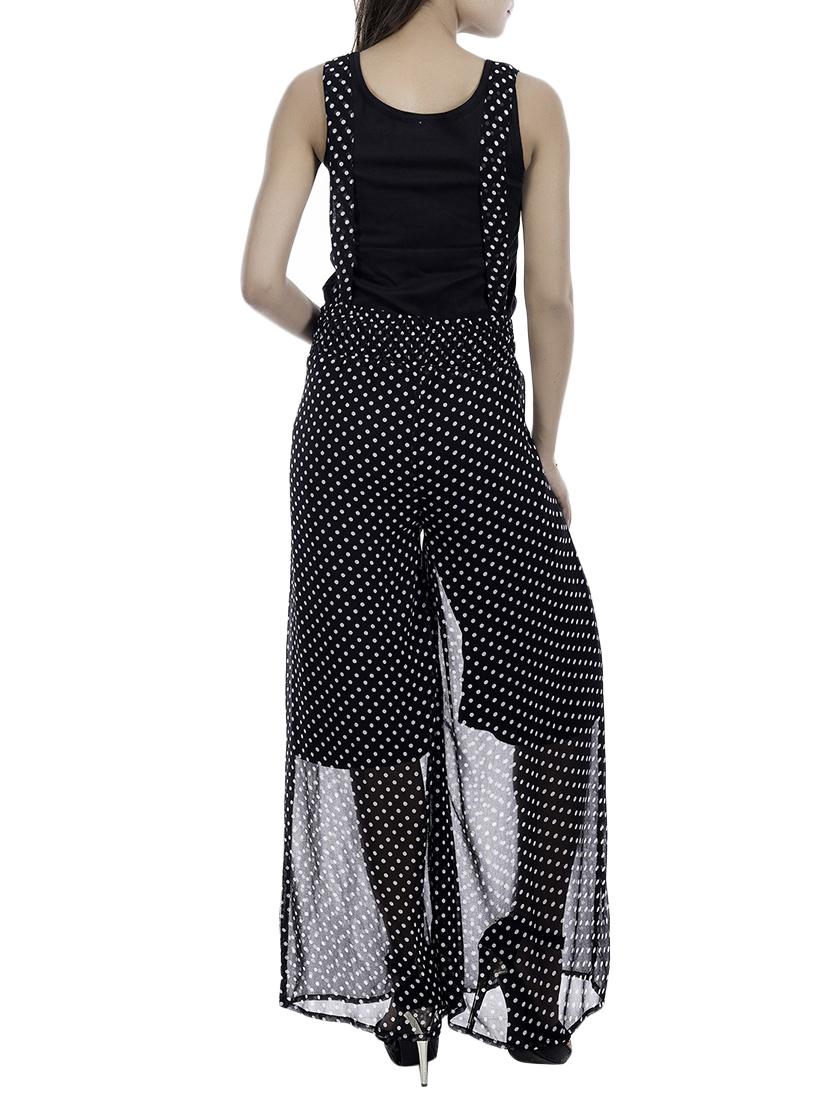 Amadore black georgette dungree jumpsuit - 14537670 - Zoom Image - 3
