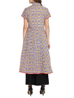 yellow colored cotton printed a-line kurta - 14538525 - Standard Image - 3