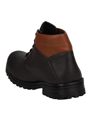 brown leatherette high ankle boot - 14538634 - Standard Image - 3