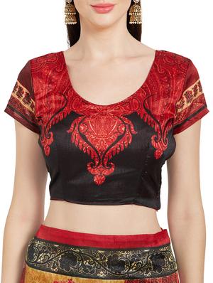 Multicolored printed saree with blouse - 14538653 - Standard Image - 3