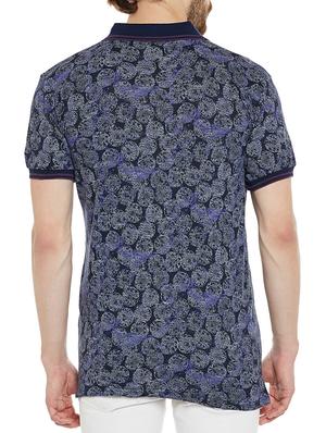 navy blue cotton all over print t-shirt - 14538758 - Standard Image - 3