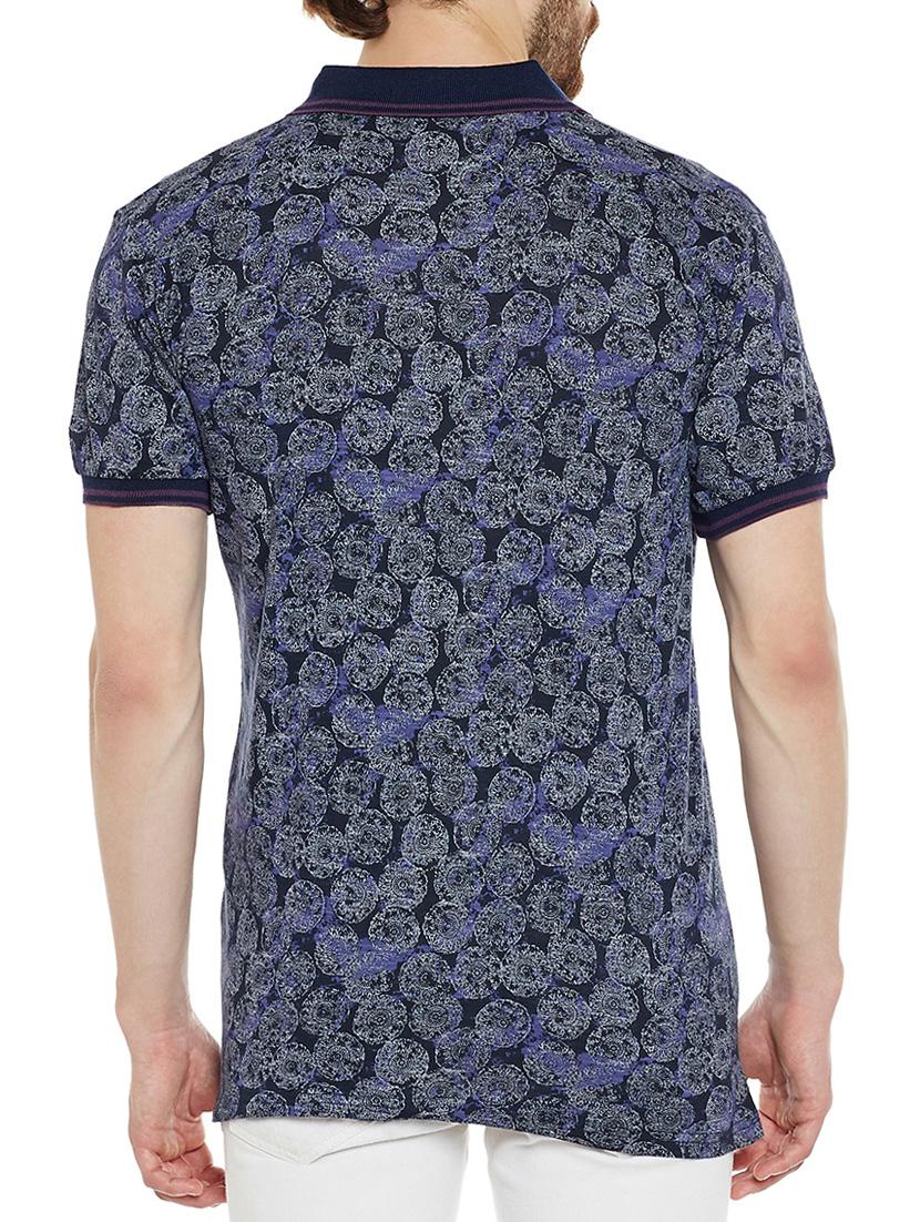navy blue cotton all over print t-shirt - 14538758 - Zoom Image - 3