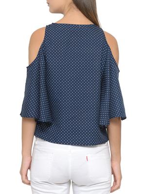 blue printed crepe top - 14539550 - Standard Image - 3