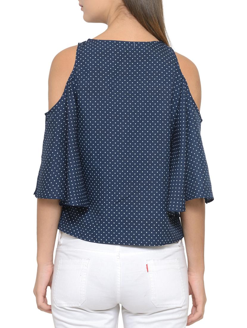 blue printed crepe top - 14539550 - Zoom Image - 3