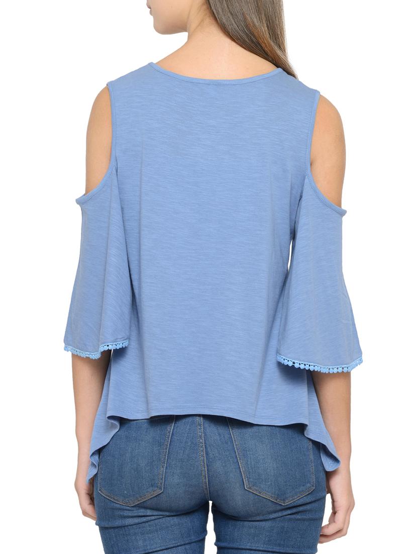 solid blue cotton top - 14539552 - Zoom Image - 3