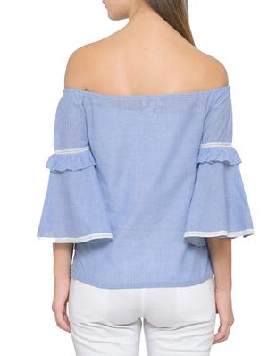 blue off shoulder top - 14539557 - Standard Image - 3