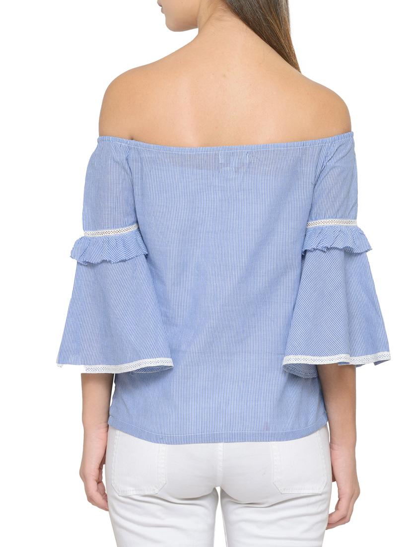 blue off shoulder top - 14539557 - Zoom Image - 3