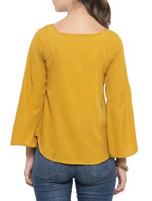 yellow poly crepe top - 14539667 - Standard Image - 3