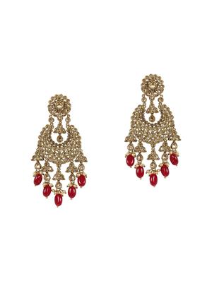 Pink Gold Tone Necklace, Earrings & Maangteeka Set - 14539784 - Standard Image - 3
