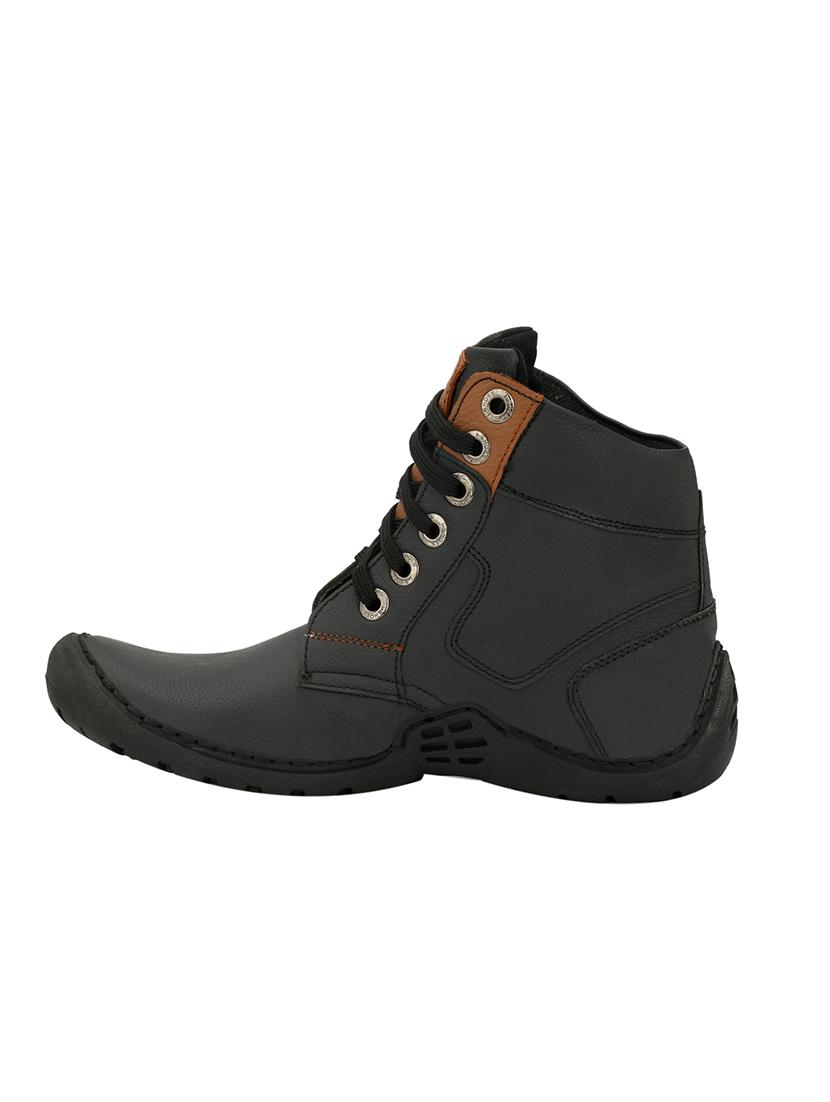 black leather high ankle boots - 14539923 - Zoom Image - 3