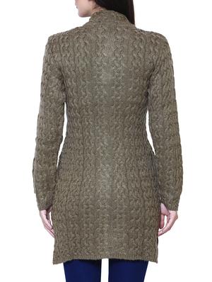 beige woolen coatigan - 14539943 - Standard Image - 3