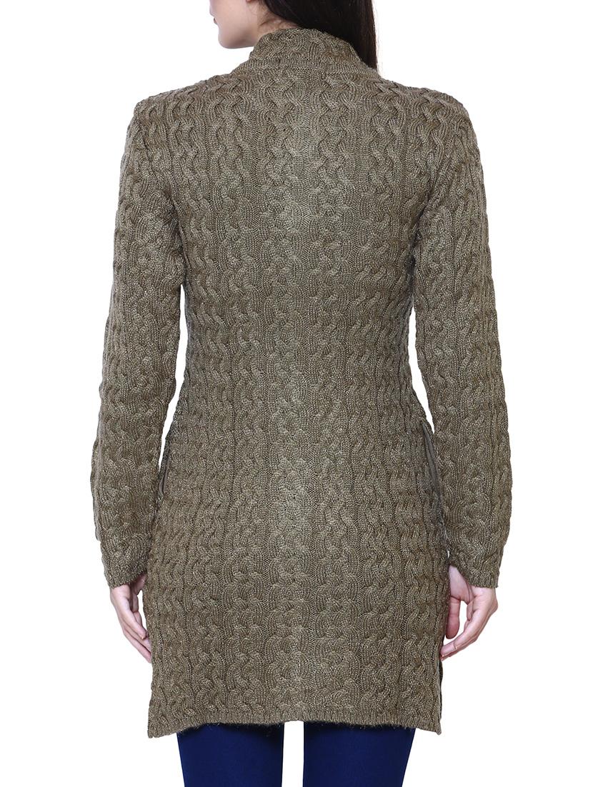 beige woolen coatigan - 14539943 - Zoom Image - 3