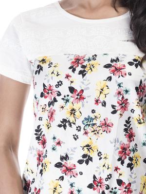Amadore white rayon PRINTED top - 14540018 - Standard Image - 3