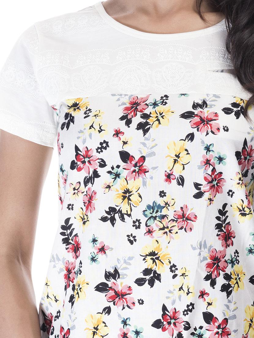 Amadore white rayon PRINTED top - 14540018 - Zoom Image - 3