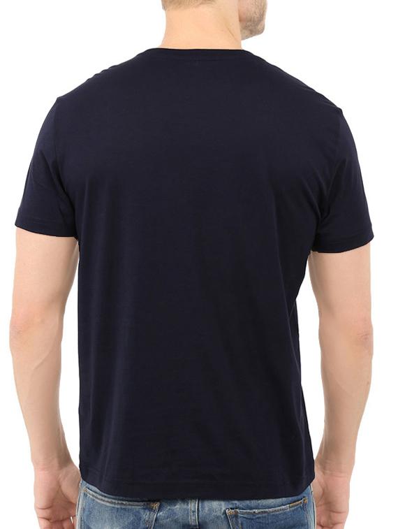 navy blue cotton chest print tshirt - 14540427 - Zoom Image - 3