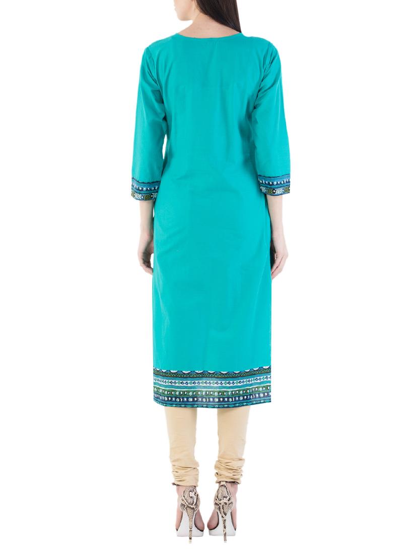 Embroidered straight kurta - 14540544 - Zoom Image - 3